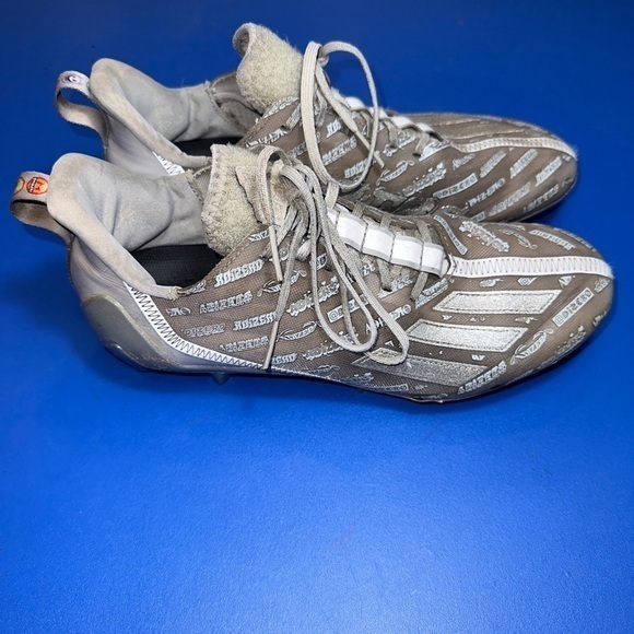 Adidas Adizero Football Cleats Size 9.5 GX5414 Grey Silver Metallic. GREAT SHAPE